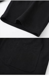 Pantalones cortos deportivos casuales de forro polar para hombre, tela suave y transpirable, cintura elástica con cordón, bolsillos, conjunto cómodo para gimnasio y entrenamiento - Product Image 4