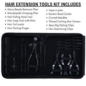 Kit de Herramientas Profesionales de Acero Inoxidable de Grado Quirúrgico para Extensiones de Cabello, Removedor de Microperlas, Alicates de Crimpado de 3 Orificios, Herramienta de Bucle para Barbería - Product Image 1