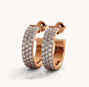 <b>Hoops</b> Earrings Diamond Earrings Gold and <b>Silver</b> Earrings Natural and Lab Grown Diamonds Earrings <b>Hoops</b> Fine Jewelry for Women - Product Image 5