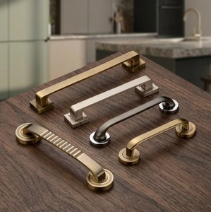 Poignée de meuble de luxe moderne en laiton massif de qualité supérieure, finition noir graphite, quincaillerie de cuisine - Product Image 3