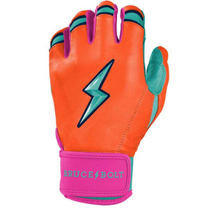 Guantes de Bateo de Béisbol y Sóftbol Personalizados para Hombre, Color Naranja Aqua, Doble Refuerzo en la Palma, Ambidiestros, Puño Corto, Cuero Cabretta Premium - Product Image 4