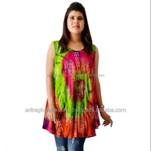 Mix Color Eco-Friendly Woven 100% Cotton <b>Short</b> Beachwear <b>Kaftan</b> Set for Women - Product Image 2