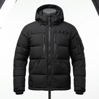 Veste matelassée à capuche noire pour homme, chaude, légère, imperméable, réversible, avec logo One Apex sur le devant, idéale pour l'hiver et les activités de plein air