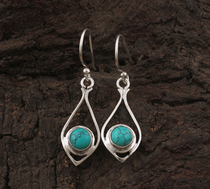 Wholesale Vintage Natural Blue Lace Agate Gold Plated 925 <b>Sterling</b> <b>Silver</b> Water Drop Earrings High Quality Anniversary Gift - Product Image 1