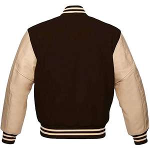 Veste de baseball à manches longues avec logo personnalisé, design vierge de haute qualité, en polyester satiné rouge, style universitaire. - Product Image 3