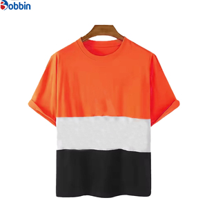 เสื้อยืดคอกลมแขนสั้นทรงหลวมสำหรับผู้ชายไซส์ใหญ่จากปากีสถาน ผ้าไหม/ผ้าฝ้าย แห้งเร็ว ระบายอากาศได้ดี สีสันตัดกัน เหมาะสำหรับฤดูร้อน - Product Image 1