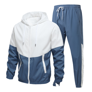 Men's Hooded Tracksuit Color Blocking Sporty Full Sleeve Lightweight Polyester Drawstring Closure Side Pockets Winter Casual - Product Image 3
