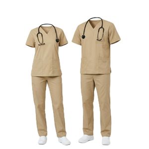 Ensemble de blouses médicales en gros avec logo personnalisé, extensible dans les 4 sens, séchage rapide, coupe droite, uniformes d'hôpital, fourniture en gros d'usine - Product Image 3