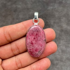 Colgante de Rodonita Hecho a Mano, Gema Rosa Natural, Collar de Cristal Curativo, Regalo para Mujer, Joyería Boho al por Mayor - Product Image 5