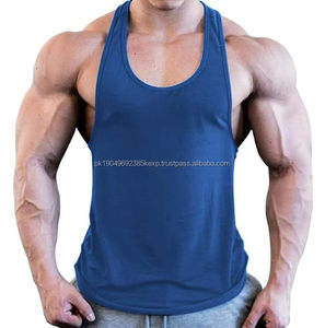 Wholesale Custom Logo Comfortable Solid Color <b>Men</b> Casual 100% Cotton Breathable Tank <b>Top</b> - Product Image 3