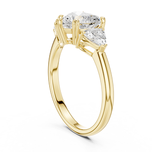 แหวนหมั้นทองคำ 14K ยี่ห้อ Aries Jewel ประดับเพชรเพาะเลี้ยงในห้องปฏิบัติการ รับรองโดย IGI น้ำหนัก 2 กะรัต รูปทรงหัวใจและรูปทรงไตรลิออนด้านข้าง เหมาะสำหรับวันครบรอบแต่งงาน - Product Image 4