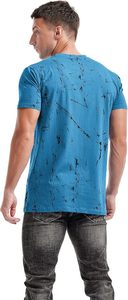 T-shirt en polyester personnalisé à impression intégrale pour homme, séchage rapide, motif marbré, streetwear, gym, fitness, vêtements décontractés - Product Image 2