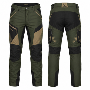 Pantalones de Caza Impermeables para Hombre, Diseño de Bloques de Color, Estilo Otoñal, Transpirables, de Poliéster, para Actividades al Aire Libre - Product Image 1