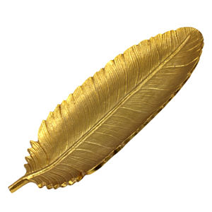 Plat de service unique en forme de feuille, en nickel doré brillant, pour fruits secs, vaisselle et décoration de table - Product Image 6