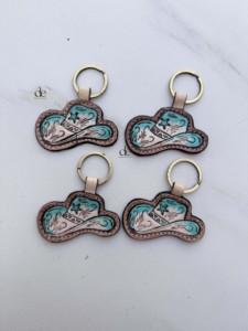 Últimos Llaveros de Cuero con Diseño Artesanal, Color Turquesa, Forma Irregular, Pendientes de Llavero, Gran Venta, Llaveros Ligeros - Product Image 5