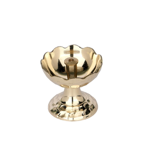 Lampe à huile traditionnelle en laiton en forme de fleur Payali Diya pour la décoration de la maison, du temple, la fête de Diwali et l'Aarti - Product Image 2