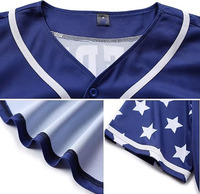Camiseta de Béisbol Personalizada con Bordado Premium, Diseño de Estrellas y Águila, Uniforme Patriótico de Equipo con Botones Completos, Corta para Verano