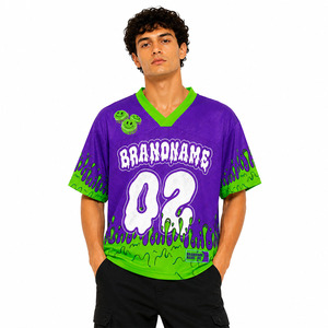 Camisetas de fútbol americano de malla con gráficos personalizados de moda, OEM, sublimación, estilo urbano, ropa deportiva de gran tamaño, camisetas de fútbol. - Product Image 4