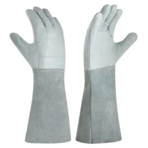 Gants de travail de haute qualité certifiés CE, résistants, en cuir de vachette grainé et croûte, pour soudage TIG, avec bandes réfléchissantes de sécurité - Product Image 1
