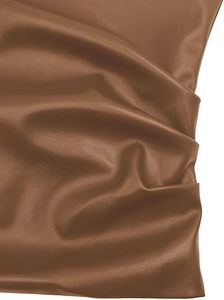 Top Corto de Cuero para Mujer, Estilo Estético, Ajustado, Sin Mangas, Moda Urbana, Top de Cuero PU para Mujer, Fabricante Personalizado - Product Image 5