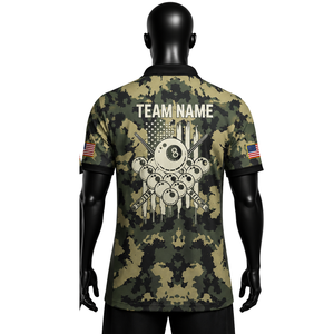 เสื้อโบว์ลิ่งลำลองผู้ชาย ORVO SPORTS ผ้าเทอร์รี่ แขนสั้น พิมพ์ลายแบบซับลิเมชั่น แห้งเร็ว ระบายอากาศได้ดี โพลีเอสเตอร์ 100% สีดำ สไตล์อเมริกัน - Product Image 2