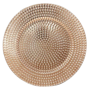 Round Gold Metal Charger Plate with Polished Dot Pattern for Party Table Setting - Product Image 4