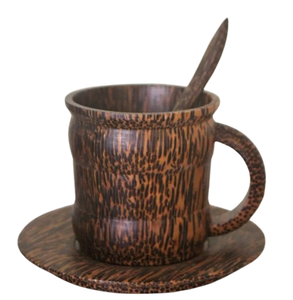 Oak Wood <b>Cup</b> Set Coffee <b>Tea</b> and Drinkware Wooden <b>Cup</b> <b>Saucer</b> Sustainable <b>Tea</b> & Espresso Supplies - Product Image 1