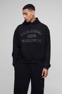 Survêtement pour homme en coton 100% personnalisé, coupe classique, pantalon de survêtement à capuche, ensembles de jogging, molleton lourd, survêtement décontracté uni - Product Image 3