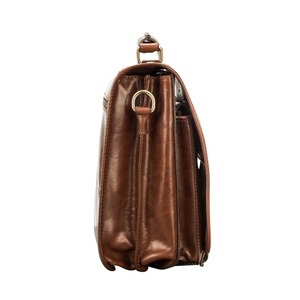 Sac messager en cuir pleine fleur véritable pour homme, mallette vintage en cuir marron vieilli avec laçage en laiton antique - Product Image 4