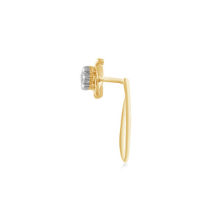 Flower Shape Lab Grown <b>Diamond</b> <b>Nose</b> Pin 14K Gold Plated Luxury <b>Stud</b> Women's Everyday Wear Claw Setting Round Brilliant Cut - Product Image 3