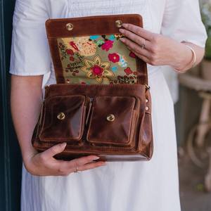 <b>Genuine</b> <b>Leather</b> Sling <b>Bag</b>, Handmade Brown <b>Leather</b> Crossbody Casual Daypack, Sling Backpack, <b>Leather</b> - Product Image 2