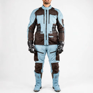 Traje de Motociclismo, Chaqueta y Pantalones con Cierre Completo, Diseño de Bloques de Color, Equipo de Protección para Todas las Estaciones, para Carreras en Carretera - Product Image 2
