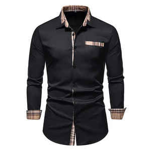 Camisas Formales e Informales de Franela para Hombre, 100% Algodón, Manga Larga, Logotipo Personalizado, Secado Rápido, Transpirables, Corte Ajustado, Botones de Cuerno - Product Image 1