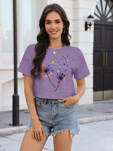 เสื้อยืดครอปพิมพ์ลายสำหรับผู้หญิง ทรงหลวม แขนสั้น เสื้อฤดูร้อน ขายส่งจำนวนมาก - Product Image 4