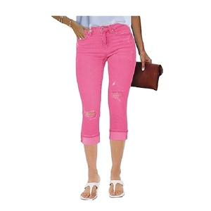 Pantalon en denim long extensible léger pour femmes poche à braguette à fermeture éclair usine du Bangladesh vente en gros meilleure qualité technique lavée à plat - Product Image 1
