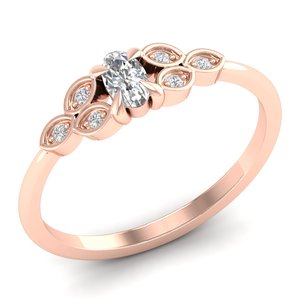 Anillo solitario REYES de nuevo diseño en oro sólido de 14K con diamante ovalado de 0.25 quilates, cultivado en laboratorio mediante HPHT CVD, para mujer, regalo de boda, joyería. - Product Image 2
