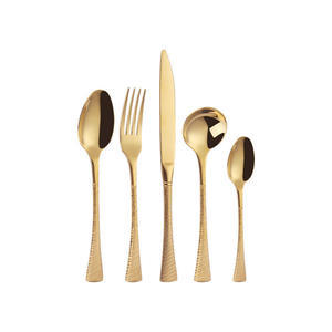 Ensemble de couverts pour restaurants, qualité supérieure, acier inoxydable doré, cuillère, couteau et fourchette, ensemble de couverts dorés - Product Image 1