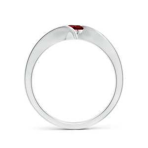 Bague de fiançailles et de mariage en argent sterling 925 plaqué rhodium avec grenat serti clos et griffes, style vintage pour tous les jours, pierre de naissance de janvier - Product Image 2