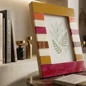 Marco de Fotos de Resina con Incrustaciones de Hueso, Diseño Artístico, Hecho a Mano, Personalizado, para Decoración de Interiores Elegantes - Product Image 5