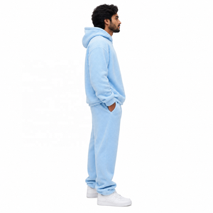 Unisex Plush Sherpa <b>Fleece</b> Hoodies & Jogger Set Winter Warm <b>Thick</b> Pile Sportswear Soft Cozy Streetwear Two-Piece Tracksuit OEM - Product Image 2