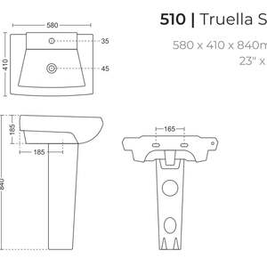 Elegant ceramic laundry sink pedestal basin 580x410x840mm bathroom washtub porcelain washing clothes basin truella set - Product Image 5