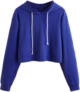 <b>Women's</b> Grey Athletic Hoodie Sweatshirt Printed 100% Cotton French Terry Fabric Quick Dry Breathable Drawstring Waist Front - Product Image 5