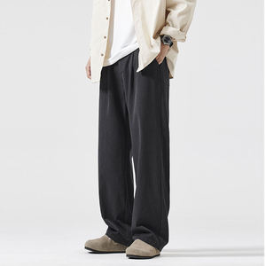 Pantalon de jogging décontracté pour homme 100 % coton avec cordon de serrage, confortable, épais, taille mi-haute, respirant et écologique - Product Image 4