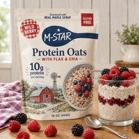 Sachet imprimé pour céréales avec fermeture éclair pour céréales, flocons d'avoine, granola – Emballage plastique de détail et vente en gros