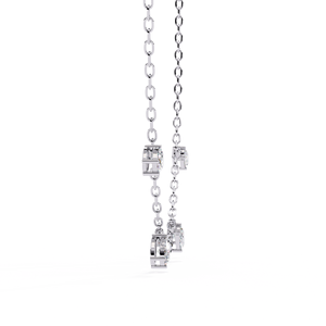 Luxury Handcrafted 10k 14K 18k White Gold Oval Cut Diamond Jewellery Dangle <b>Necklace</b> Multiple Shimmering Lab Grown Diamond - Product Image 2