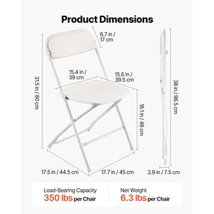 Set di 4 Sedie Pieghevoli Impilabili per Interni con Telaio in Metallo Resistente e Tavolino Pieghevole in Plastica per Uso Interno - Product Image 1