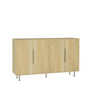 Credenza Moderna in Legno con Ripiani Regolabili, Grande Buffet e Consolle con Finitura Scanalata - Product Image 3