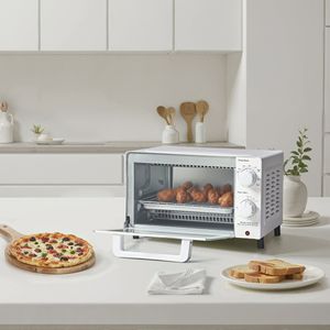 Forno tostapane da appoggio a 4 fette con 3 impostazioni, include griglia e teglia, colore bianco artico - Product Image 3