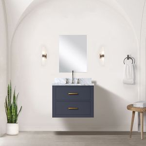 Meuble-lavabo simple bleu 24 po (largeur) x 18 po (profondeur) avec plateau en acrylique et robinetterie intégrée - Product Image 2