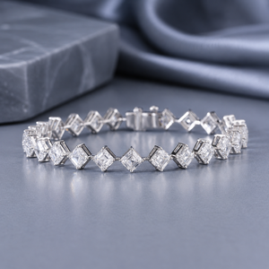 Luxury S925 Sterling <b>Silver</b> Emerald Cut Moissanite Tennis <b>Bracelet</b> for Women VS EF Quality Wedding Anniversary OEM Jewelry - Product Image 1